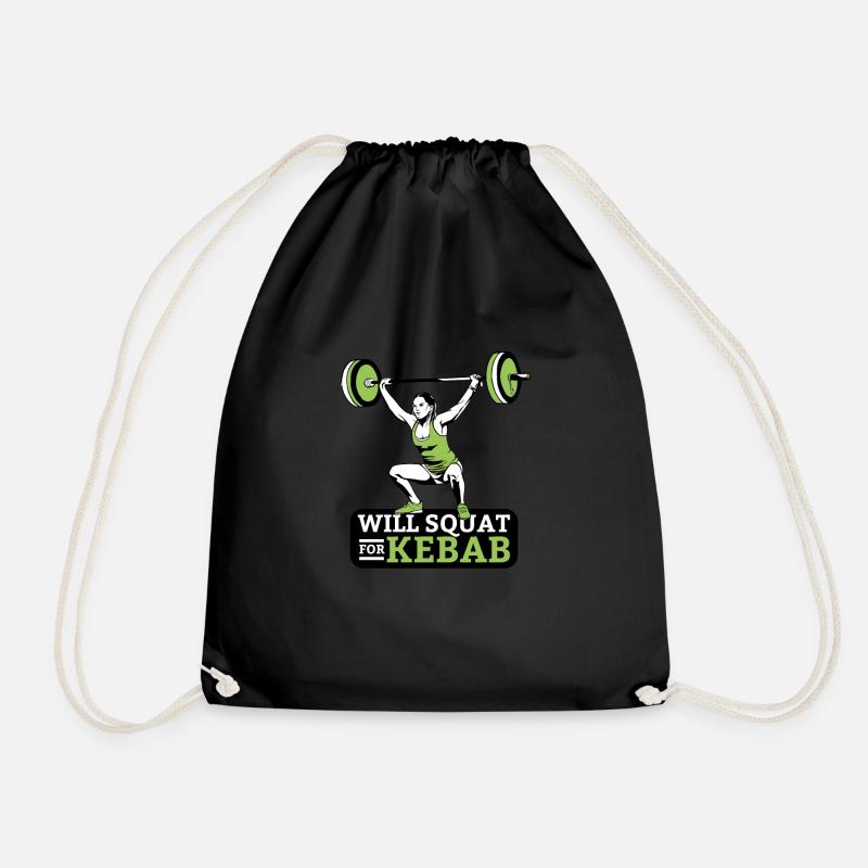 will squat for Kebab - Turnbeutel - Schwarz