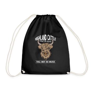 Highland Cattle me rend heureux, pas tellement - Sac de sport léger - noir - Devant