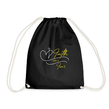 Faith over Fear - Drawstring Bag - black - Front