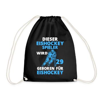 Eishockeyspieler 29 Jahre Eishockey 29 Geburtstag - Turnbeutel - Schwarz - Vorne