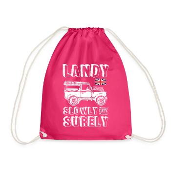 Landy Slowly But Surely - Drawstring Bag - fuchsia - Front