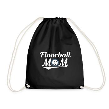 Floorball Mom Unihockey Floor Ball - Drawstring Bag - black - Front
