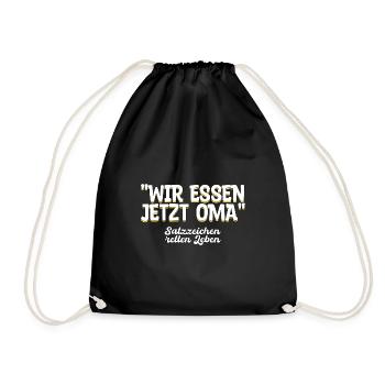 Oma Deutsch Lehrer Geschenk - Turnbeutel - Schwarz - Vorne