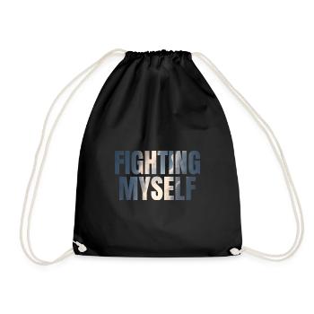 fighting myself Depression Geschenkidee - Turnbeutel - Schwarz - Vorne