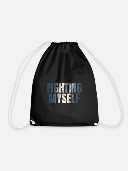 fighting myself Depression Geschenkidee - Turnbeutel - Schwarz