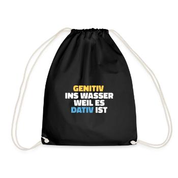 Gentiv Dativ Deutsch Lehrer Geschenk - Turnbeutel - Schwarz - Vorne