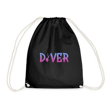 Diver - Turnbeutel - Schwarz - Vorne