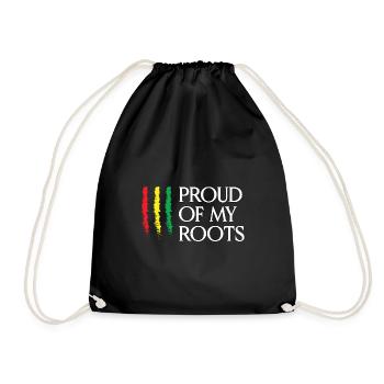 proud of my roots black history gift - Drawstring Bag - black - Front