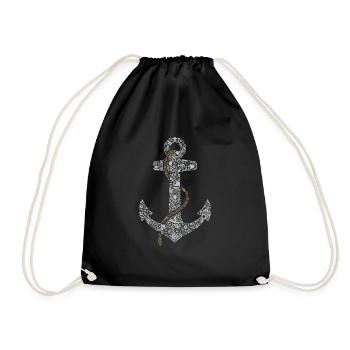 Ancre de pirate - Sac de sport léger - noir - Devant