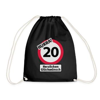 Hurrah 20 Anniversaire - Félicitations - Sac de sport léger - noir - Devant