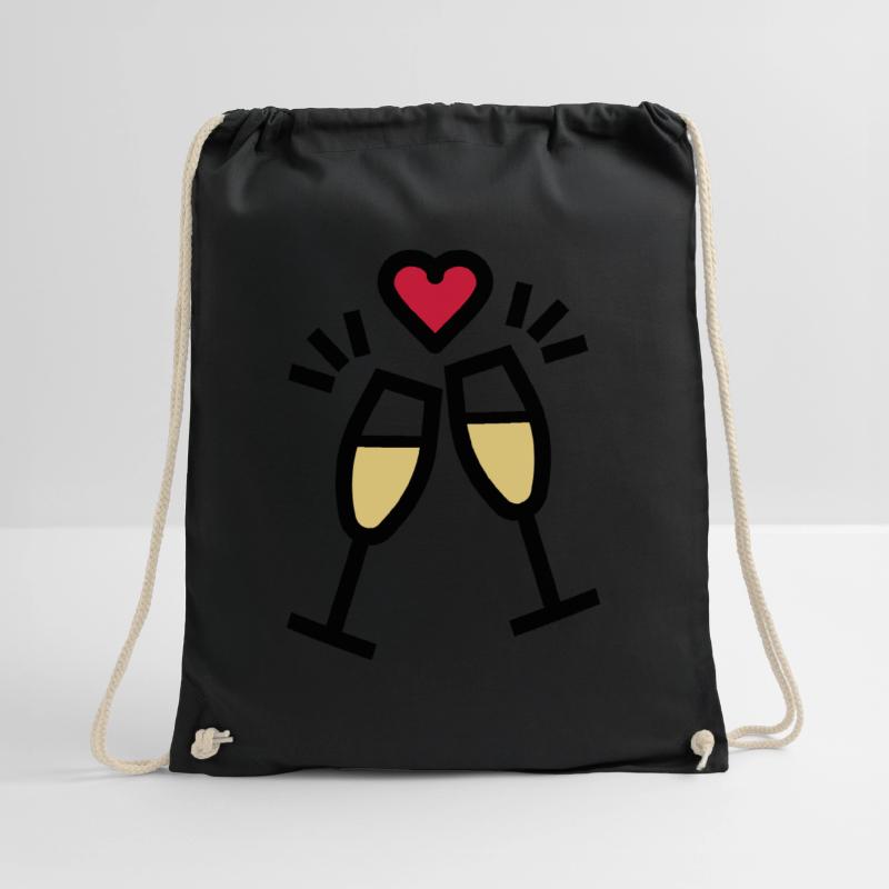 oder Sekt zum Valentinstag Turnbeutel