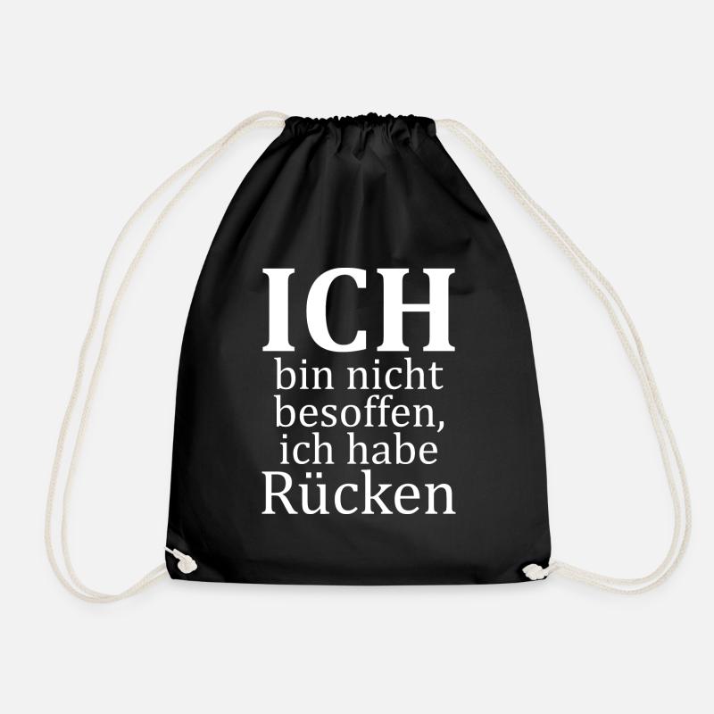 Beer beers drink drunk spine back pain - Drawstring Bag - black