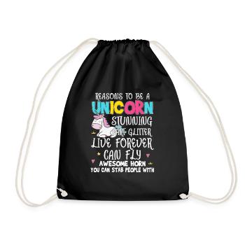 Unicorn Shirt · Unicorn · Unicorns · Glitter - Drawstring Bag - black - Front