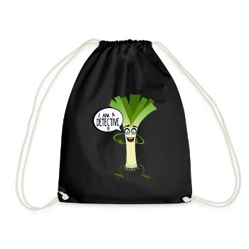 citation humour poireaux detective legume drole bu - Sac de sport léger - noir - Devant