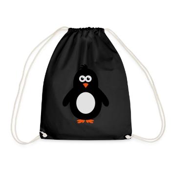 pinguin - Drawstring Bag - black - Front