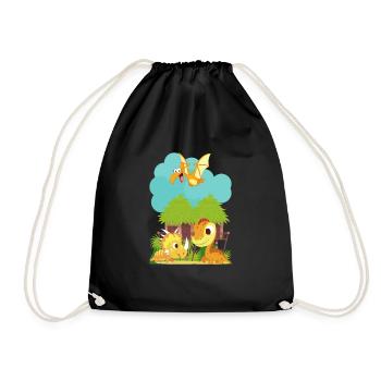Dino children - Drawstring Bag - black - Front