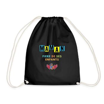 Mum proud of her children - Drawstring Bag - black - Front