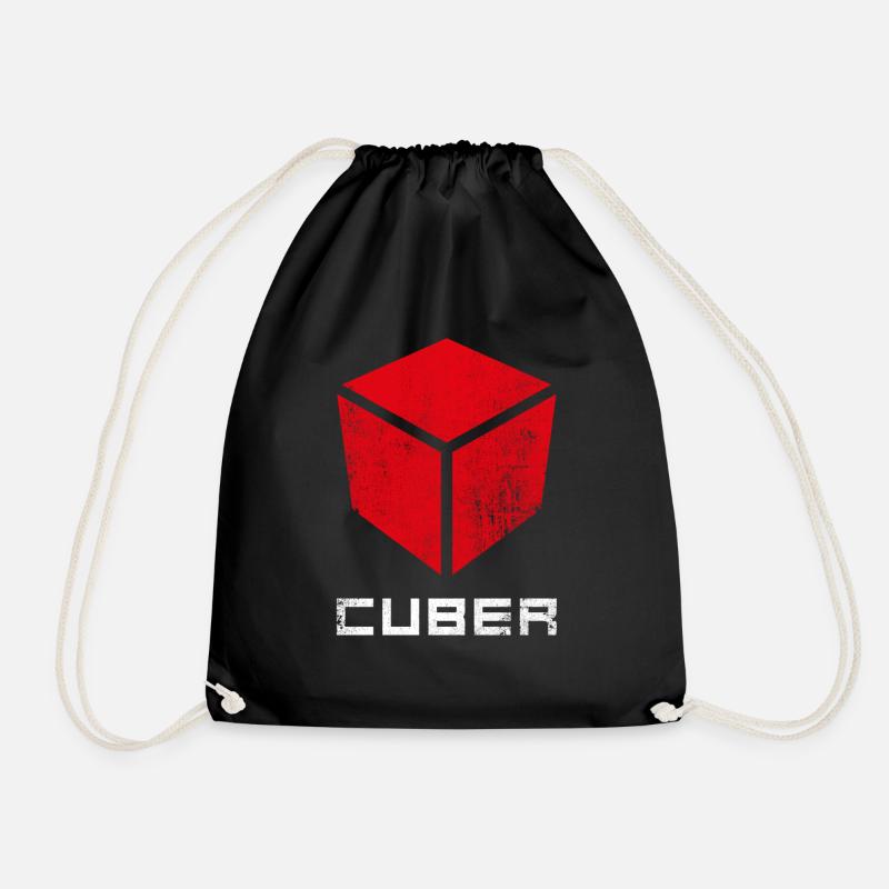 CUBER. Cubing-Cube-Cuber-Speedcubing - Turnbeutel - Schwarz