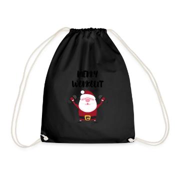 MERRY WORKOUT - Drawstring Bag - black - Front