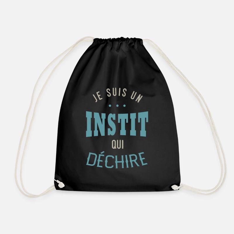 I AM AN INSTIT THAT TORCHES gift - Drawstring Bag - black