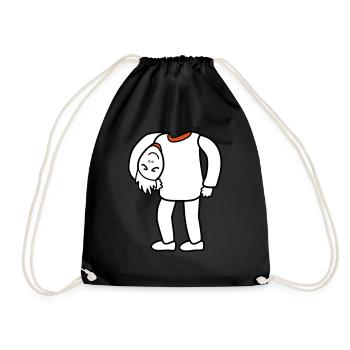 Head under the arm - Drawstring Bag - black - Front