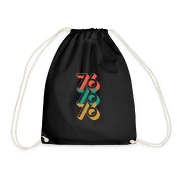 76 Jahre Awesome Vintage Style - Turnbeutel - Schwarz - Vorne