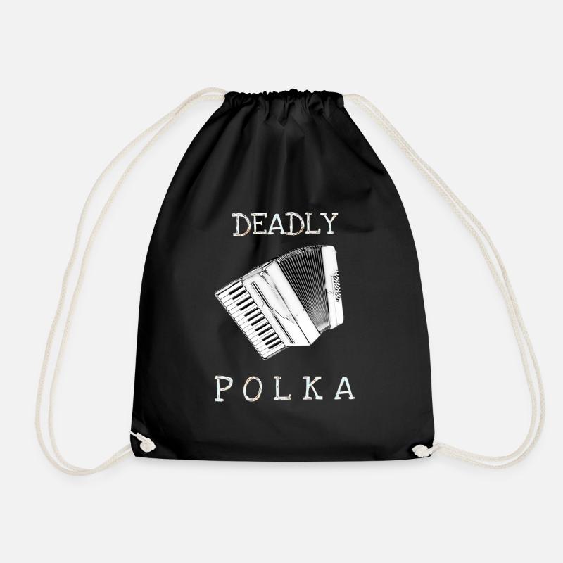 Deadly Polka - Drawstring Bag - black