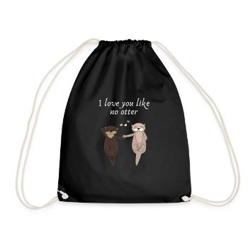 I love you like no otter - Liebe - Valentinstag - Turnbeutel - Schwarz - Vorne