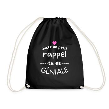 juste un petit rappel tu es géniale cadeau - Sac de sport léger - noir - Devant