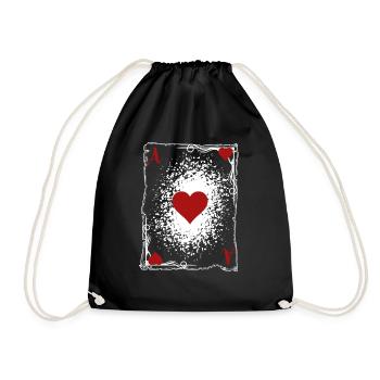 The ace of heart. - Drawstring Bag - black - Front