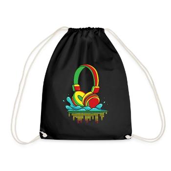 Reggae Musik Afrika Jamaica Rastafari - Turnbeutel - Schwarz - Vorne