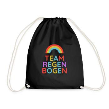 Team Regenbogen! - Turnbeutel - Schwarz - Vorne