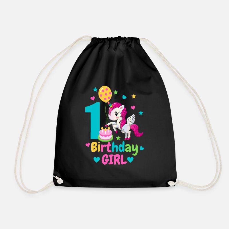1. Geburtstag. erster Geburtstag - Turnbeutel - Schwarz