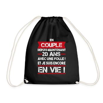 cadeau marrant pour couple 20 ans | phrase drôle - Sac de sport léger - noir - Devant