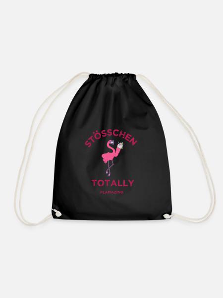 Flamazing - Tiermotiv Flamingo T-Shirt Stößchen - Turnbeutel - Schwarz