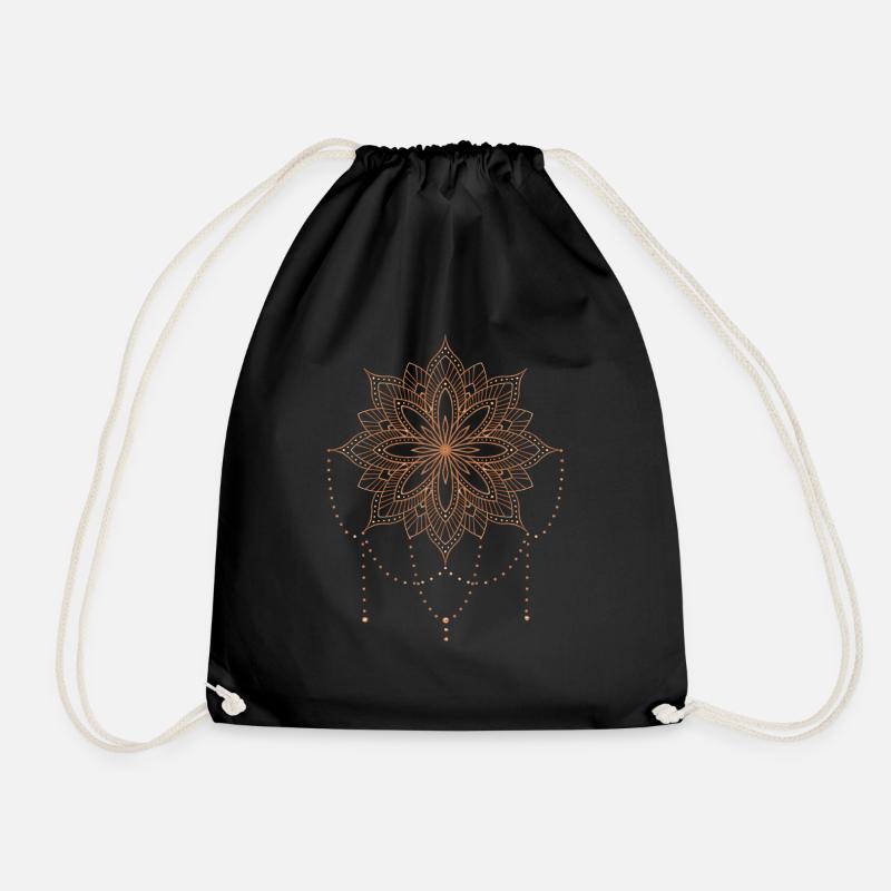 mandala orange - Turnbeutel - Schwarz