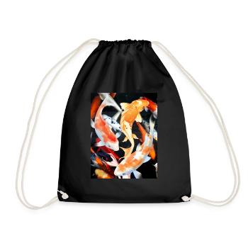 carpe koï - Sac de sport léger - noir - Devant