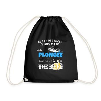 Ne pas déranger plongée sauf pour biere cadeau - Sac de sport léger - noir - Devant