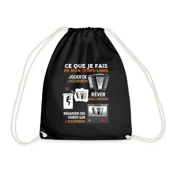 Accordéon et temps libre humour accordéoniste - Sac de sport léger - noir - Devant