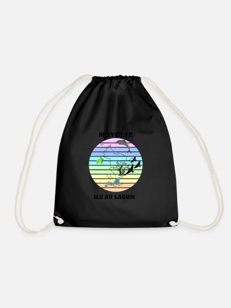 LANDSCAPE OF MAYOTTE - Drawstring Bag - black