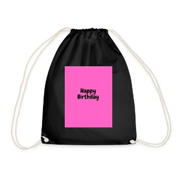 Happy Birthday - Turnbeutel - Schwarz - Vorne