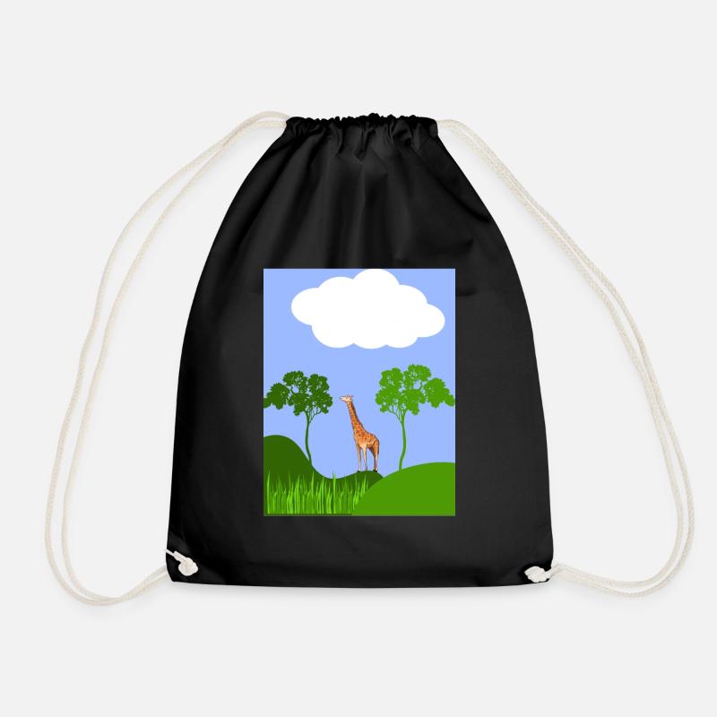 Giraffe - Drawstring Bag - black