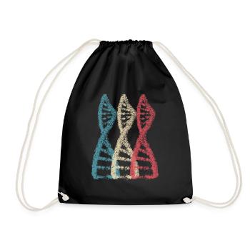 Wissenschaft Biologie art DNA Genetik Motiv 1 - Turnbeutel - Schwarz - Vorne