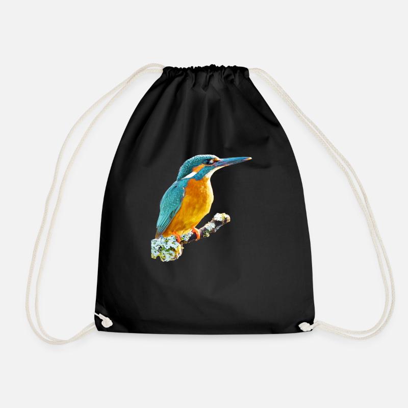 Kingfisher - Drawstring Bag - black