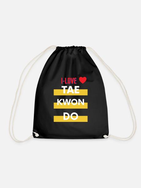 I love Tkd - Turnbeutel - Schwarz