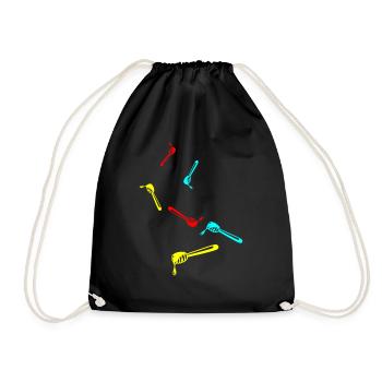 Stick chisel symbol beekeeper - Drawstring Bag - black - Front