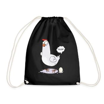 Chicken Egg Chicken Design T-Shirt - Drawstring Bag - black - Front