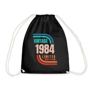 Jahrgang 1984 limitierte Auflage - Turnbeutel - Schwarz - Vorne