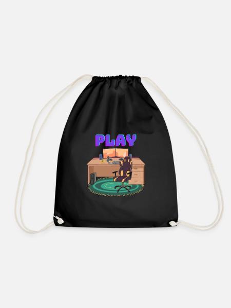 Gaming PC Desk - Drawstring Bag - black