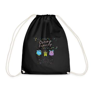 Crazy Family - Drawstring Bag - black - Front